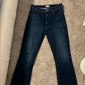 MOTHER Blue Ankle Cropped Jeans with Flattering Fit